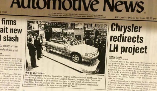 silver 1 of 1 Mercury Sable convertible concept car newspaper clipping