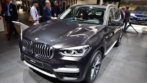 A BMW X3 car is presented at the Frankfurt Auto Show IAA in Frankfurt am Main, Germany