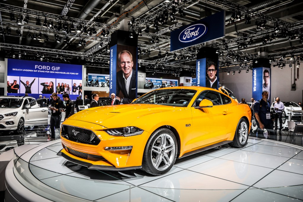 The Ford Mustang on display at the 2017 Frankfurt Auto Show