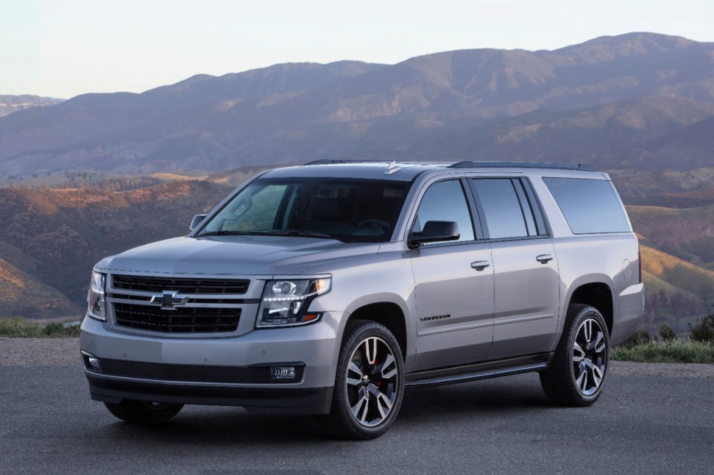 2020 Chevy Suburban in the mountains