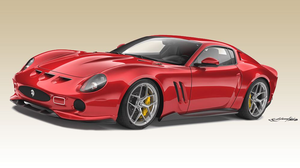 A sketch of the proposed Ares Design tribute to the Ferrari 250 GTO