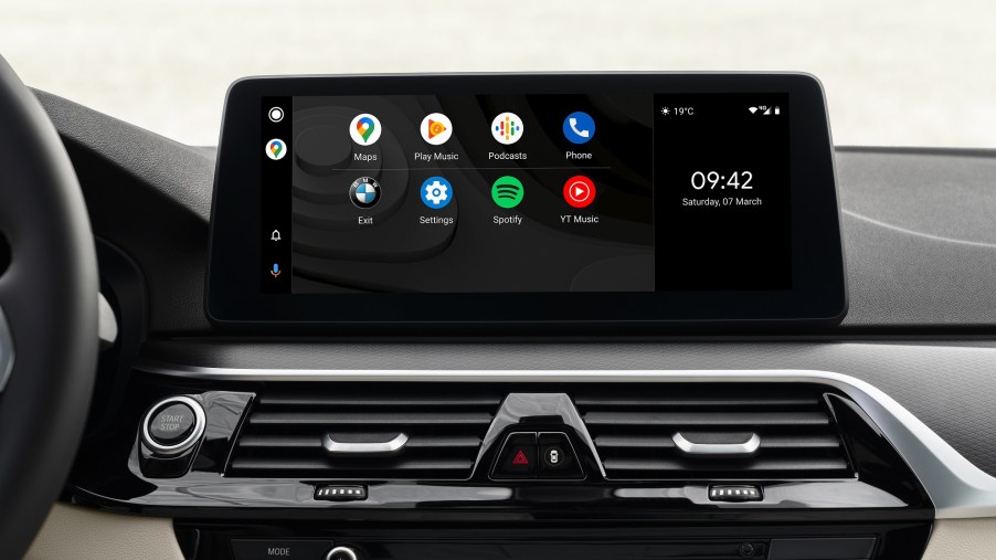 BMW's infotainment screen showing Android Auto functionality