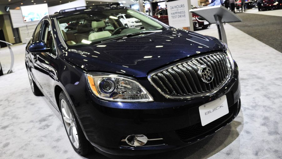 A Buick Verano on display at an auto show