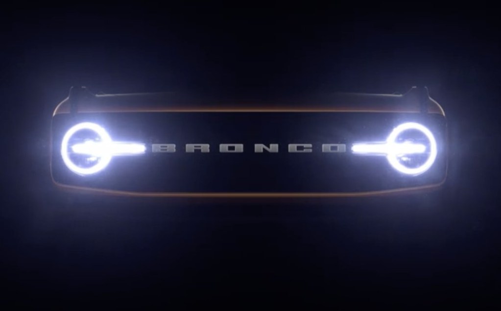 Ford Bronco headlights in the dark