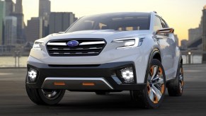 a white concept SUV that could be inspiration for the subaru unibody pickup truck