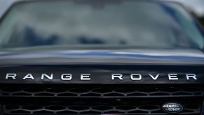 A new Range Rover car is pictured on the forecourt of a Jaguar Land Rover new car show room in Tonbridge