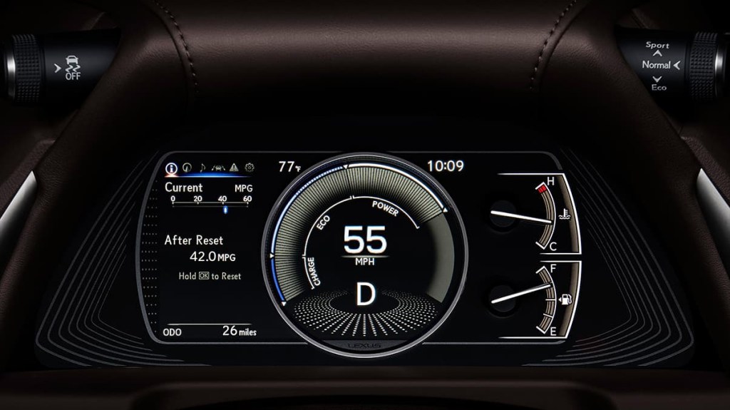 instrument panel in lexus 300h