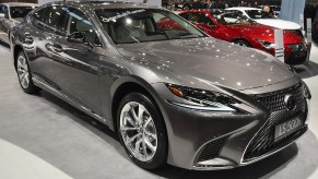A Lexus LS on display at an auto show