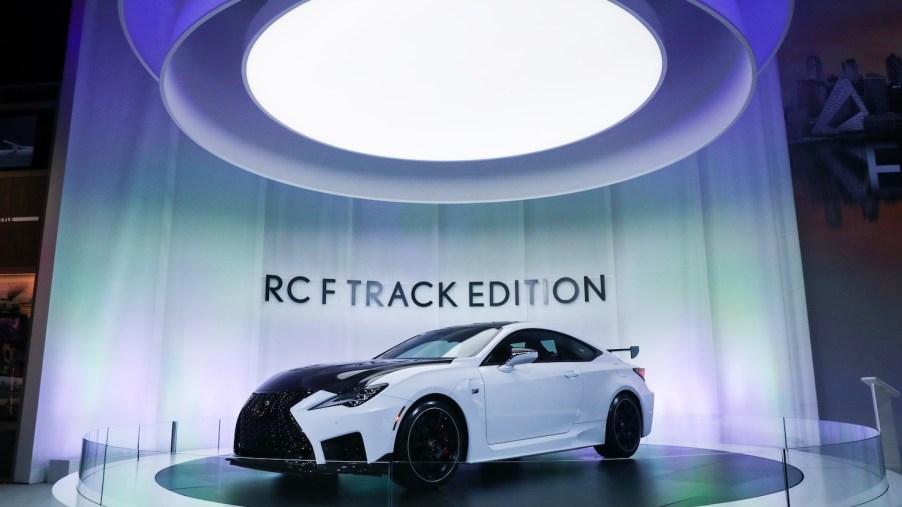 Lexus RC F Track Edition is on display during the New York International Auto Show