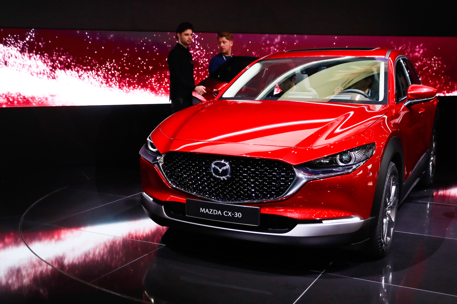 A 2020 CX-30 on display at the 89th Geneva International Motor Show