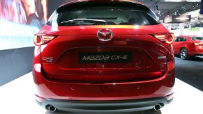 A Mazda CX-5, older sibling is displayed during the 96th Brussels Motor Show at Brussels Expo Center