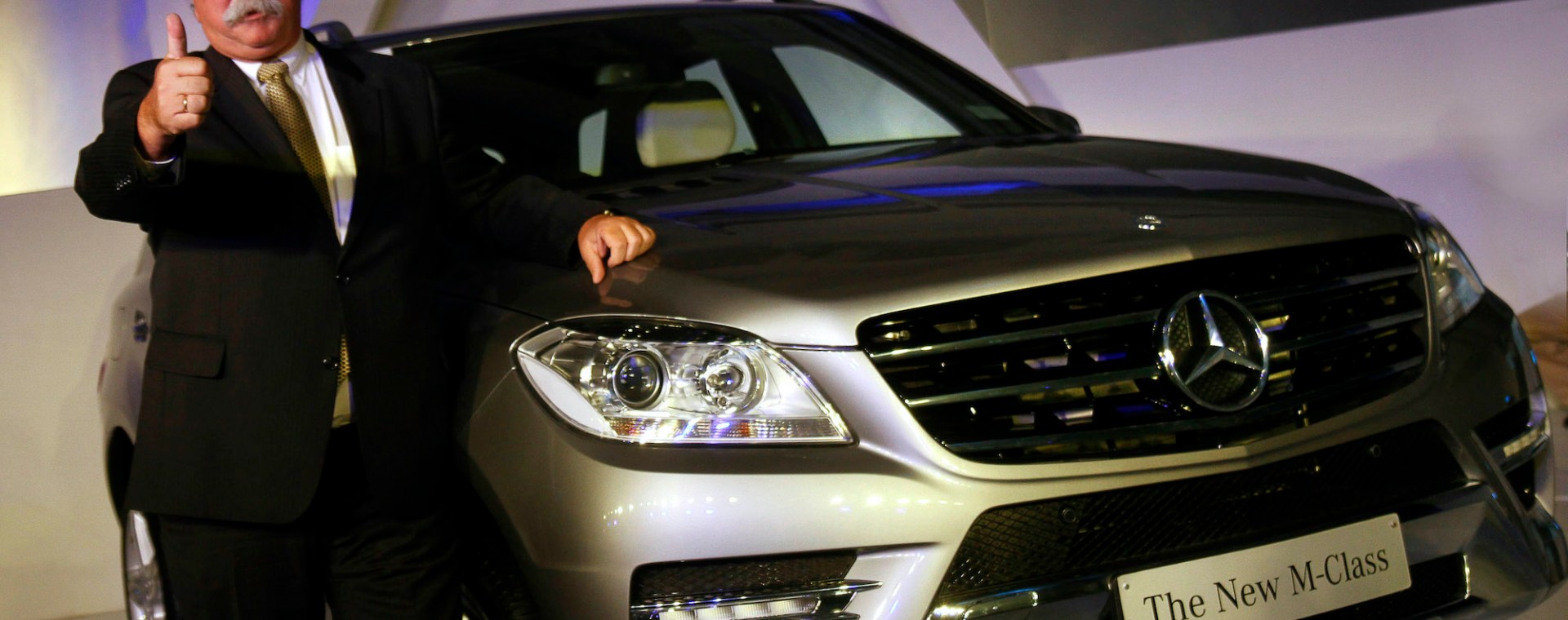 Managing Director & CEO at Mercedes-Benz India Peter Honegg announces the new Mercedes M-class SUV ML350