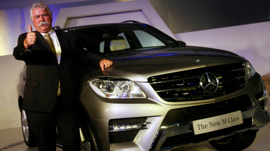 Managing Director & CEO at Mercedes-Benz India Peter Honegg announces the new Mercedes M-class SUV ML350