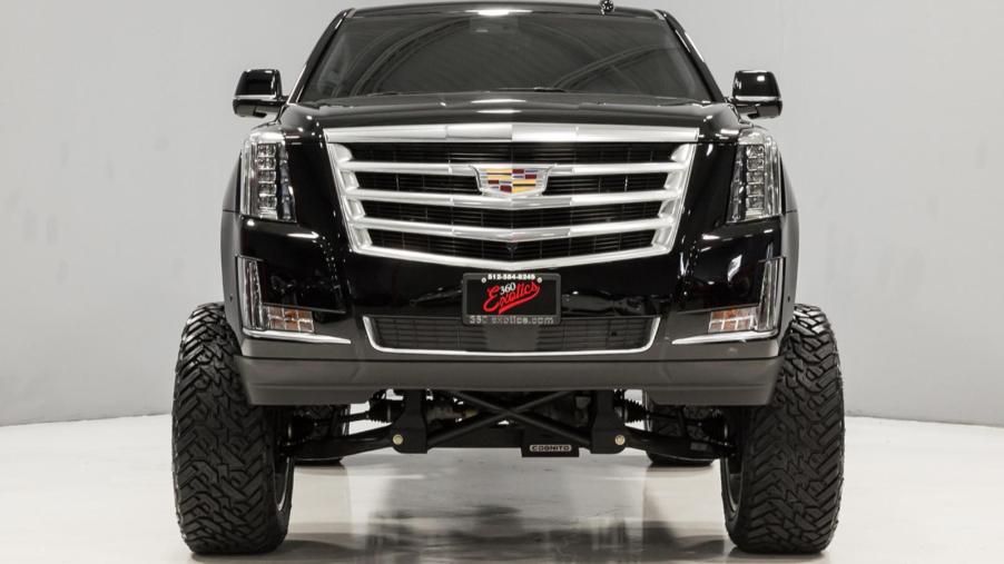 front view of black lifted 2017 Cadillac Escalade