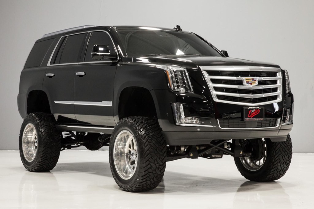 front view of black lifted 2017 Cadillac Escalade