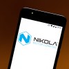 In this photo illustration the Nikola Motor Company logo is displayed on a smartphone.