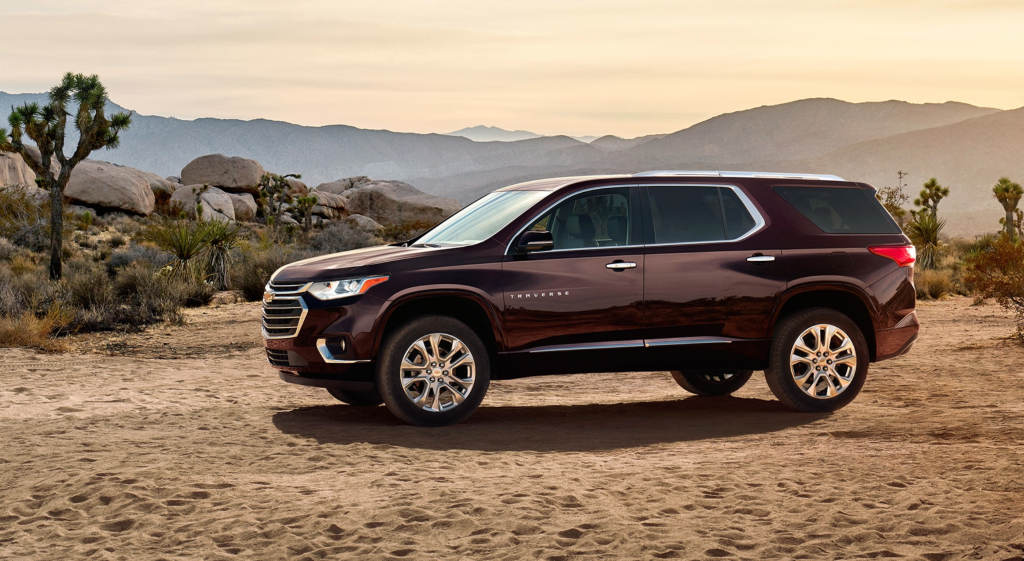 2020 Chevrolet Traverse parked in sand 