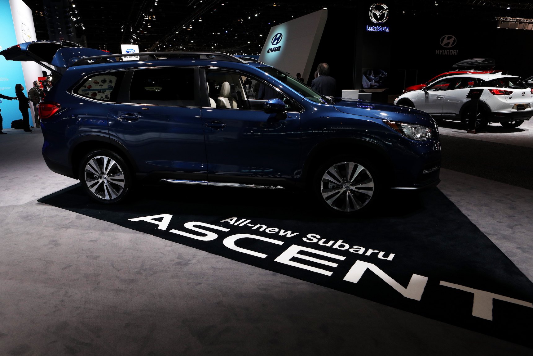 A predecessor of the 2020 Ascent is on display at the 110th Annual Chicago Auto Show