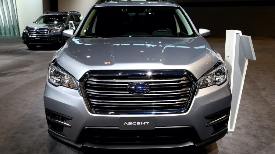 A silver 2019 Ascent on display at the 111th Annual Chicago Auto Show at McCormick Place