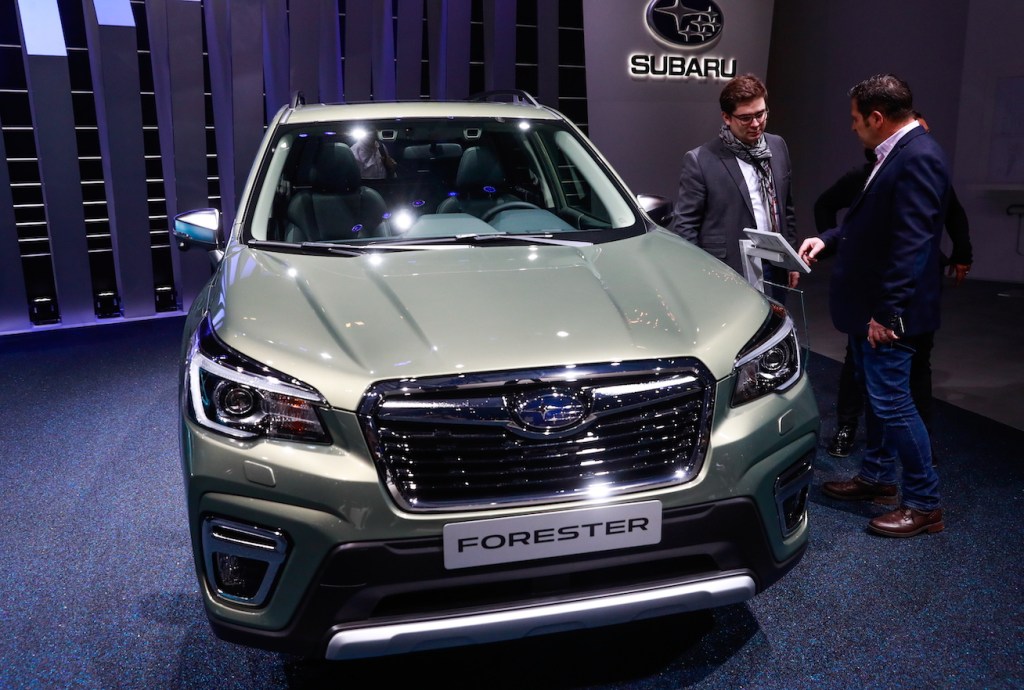 A Subaru Forester – sibling to the Subaru Outback – on display at the 89th Geneva International Motor Show