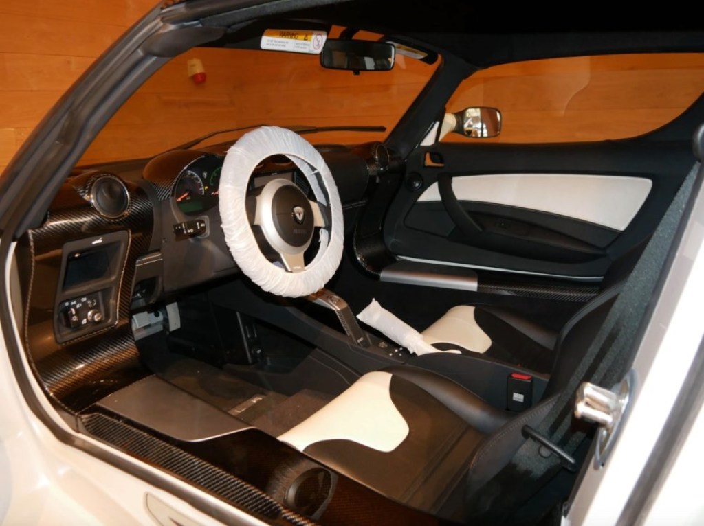 The interior of the Tesla Roadster.