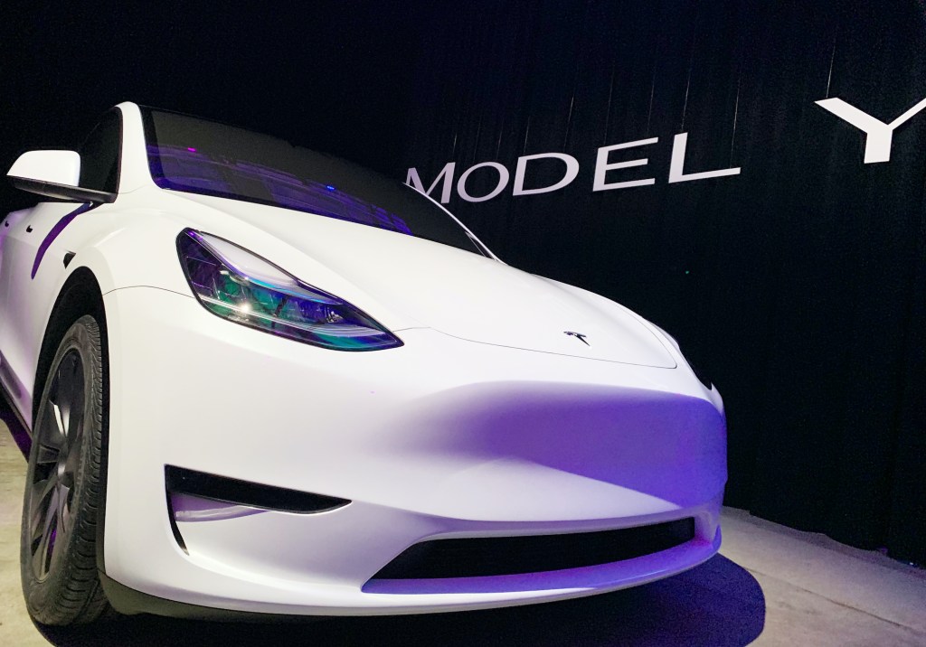 The new Tesla Model Y is introduced. Tesla has expanded its model range to include an SUV