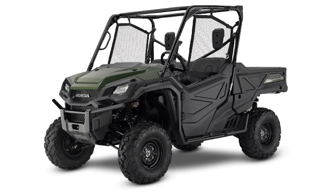 Honda Pioneer side-by-side UTV against a white backdrop