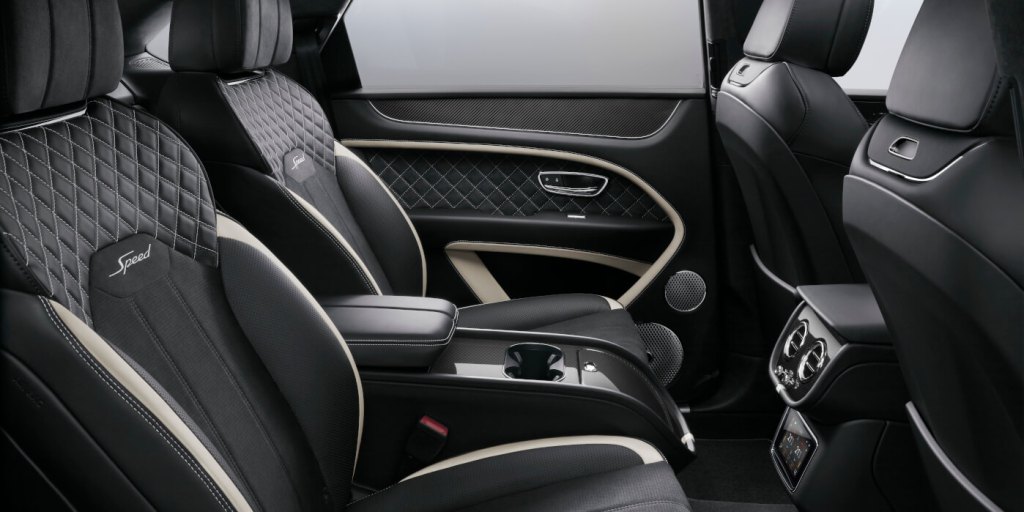 Rear interior of new Bentley Bentayga Speed.
