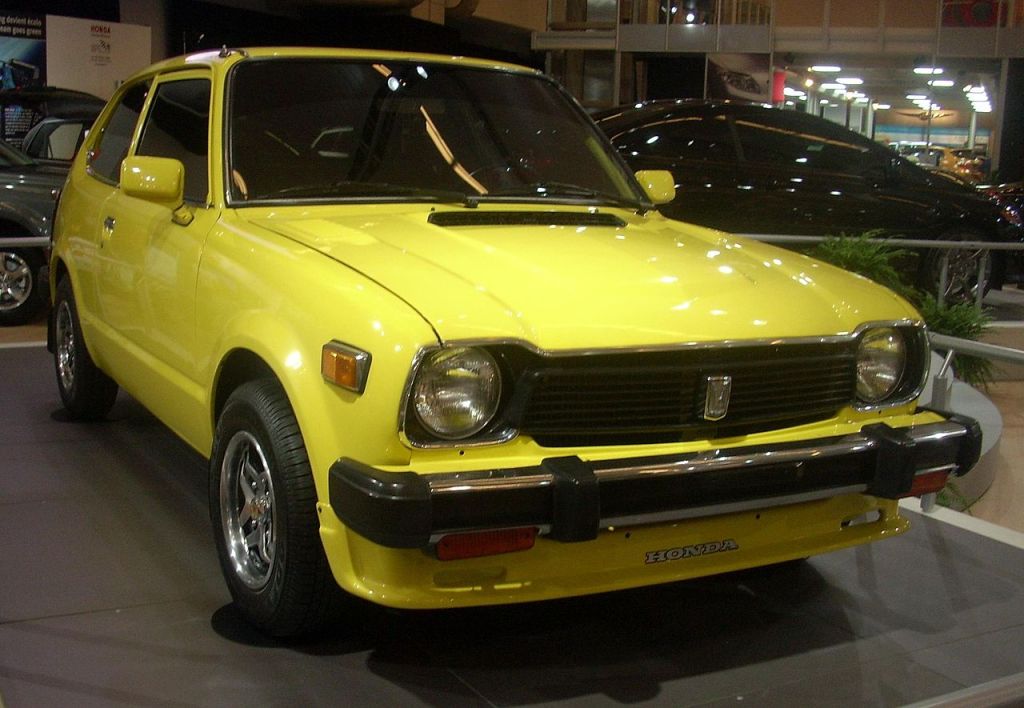 a yellow 1978 honda civic 