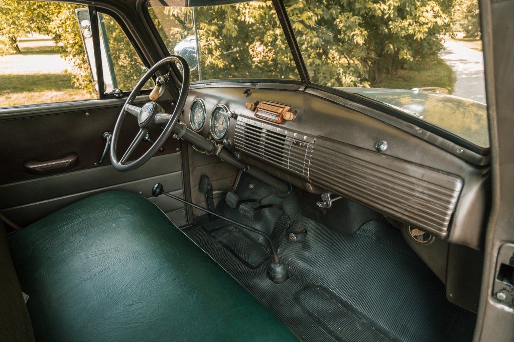 The truck cab of Steve McQueen's pickup truck camper.