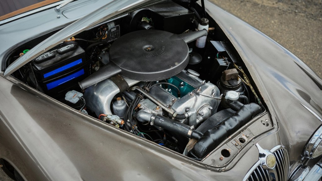 A shot of a 3.8-liter-equipped 1964 Jaguar Mk2's engine bay