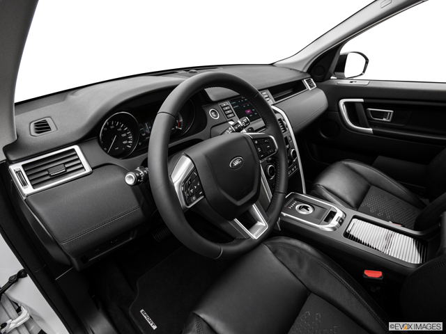 The Discovery Sport is clean and ordinary on the inside.