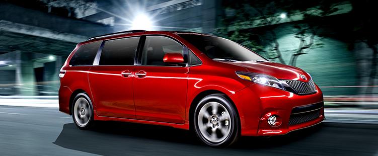 2015 Toyota Sienna, red model in a press photo