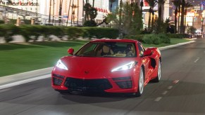 2020 Chevrolet Corvette Stingray driving down the Las Vegas strip