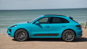 2020 Porsche Macan Turbo at the beach shore