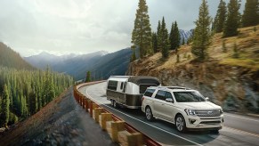 Ford Expedition towing a camper trailer
