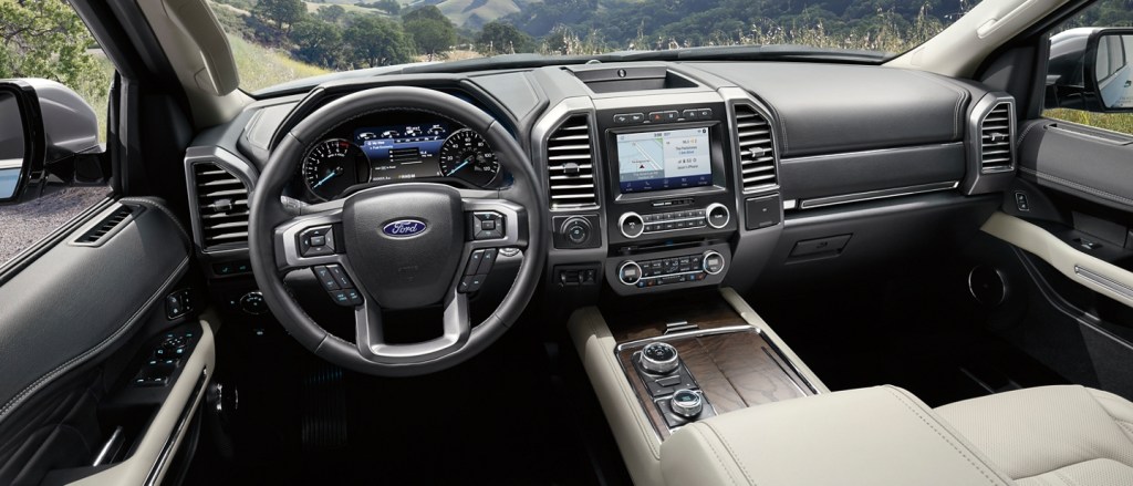The inside of the Expedition feels stylish and upscale.