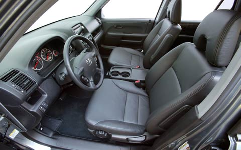 interior of the front seats of a 2005 Honda CR-V used SUV