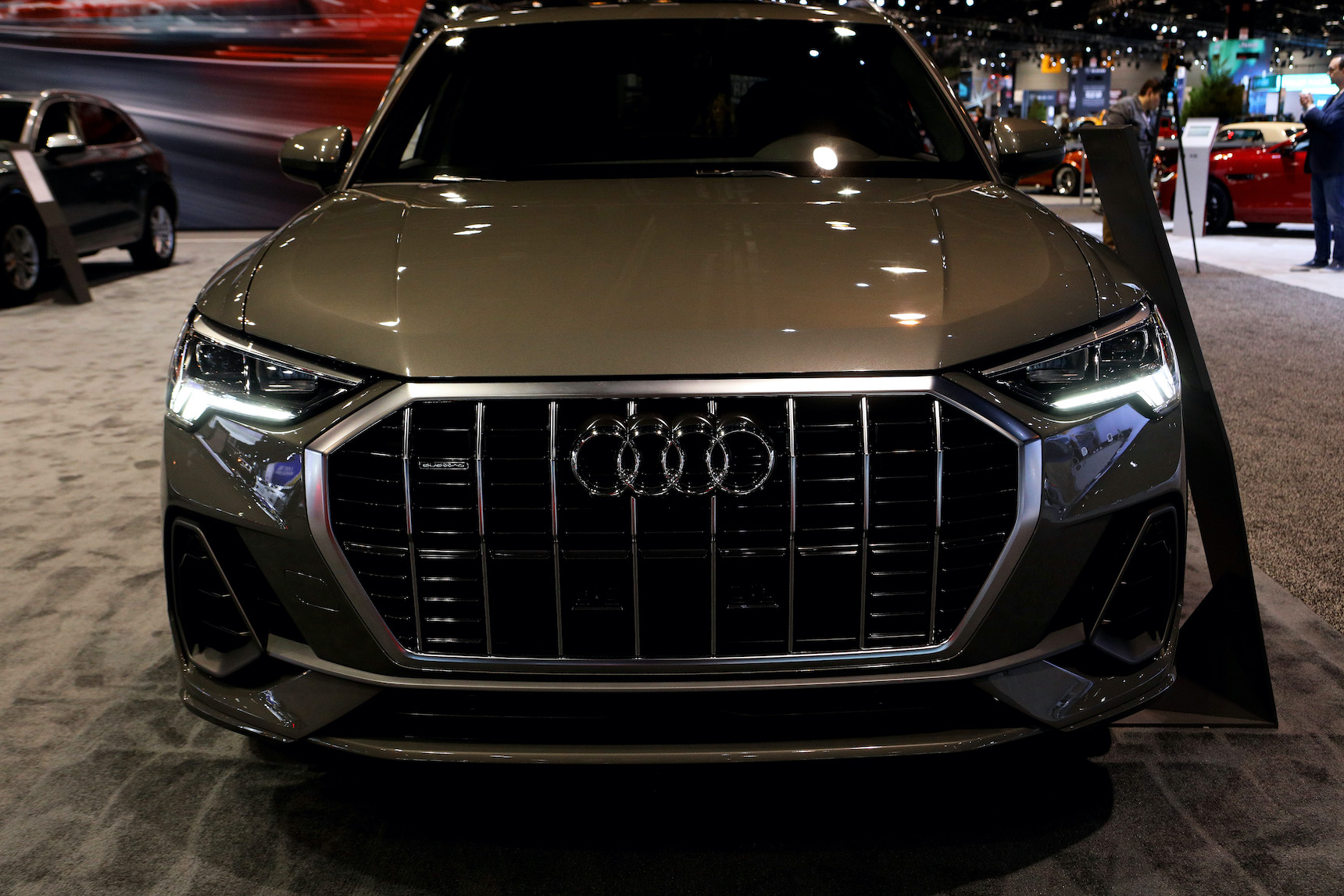 The 2020 Audi Q3 S Line, rival to the Jaguar E-Pace, is on display at the 112th Annual Chicago Auto Show