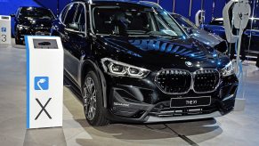 The BMW X1 on display at the Brussels Motor Show