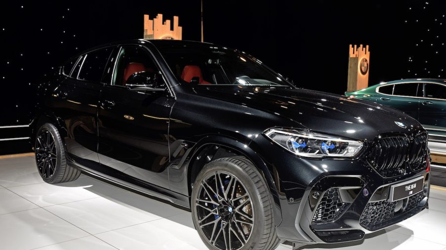 The BMW X6 M on display at the Dream Car exposition, which is part of the Brussels Motor Show
