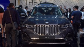 A BMW X7 displayed at the Convention Exhibition during the Motor Show in Tangerang