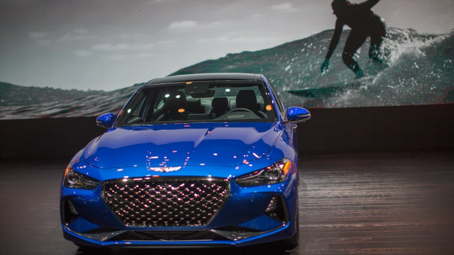 The Genesis G70, named Motor Trend Car of the Year, is shown at the auto trade show, AutoMobility LA