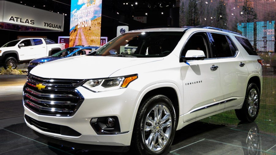 Chevrolet Traverse, rival to the Nissan Pathfinder, seen at the New York International Auto Show