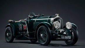 A green restored 4 1/2 Litre Blower Bentley