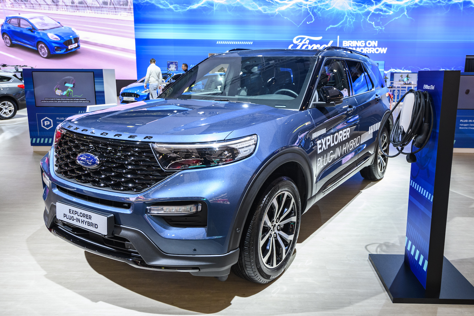 Ford Explorer Hybrid SUV on display at Brussels Expo