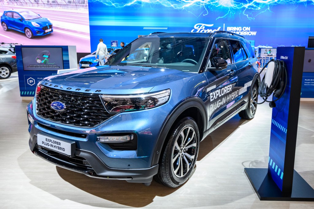 Ford Explorer Hybrid SUV on display at Brussels Expo