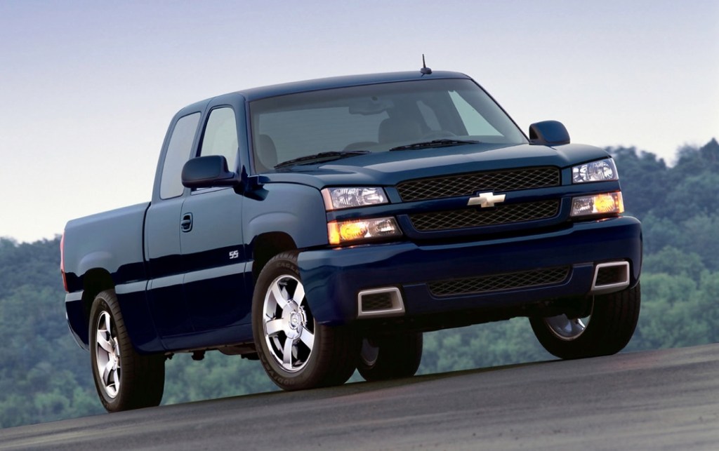 a 2004 Chevy Silverado like this navy blue one is a good used pickup truck