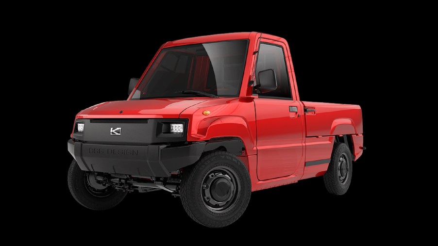 A red 2-door Kaiyun Motors Pickman Classic