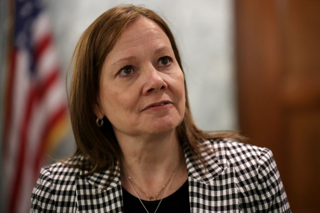 A look at Mary Barra after she spoke to reporters